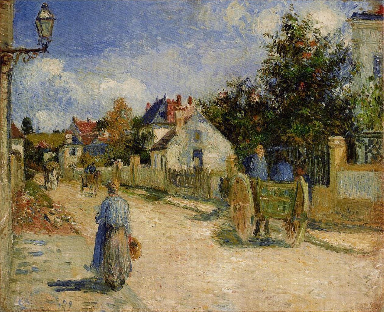 A Street in Pontoise Pissarro painting