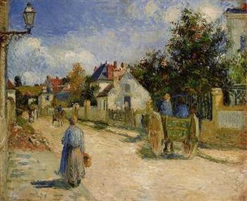 A Street in Pontoise Pissarro painting