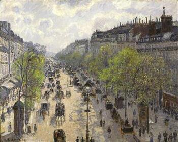 Boulevard Montmartre Spring Pissarro painting