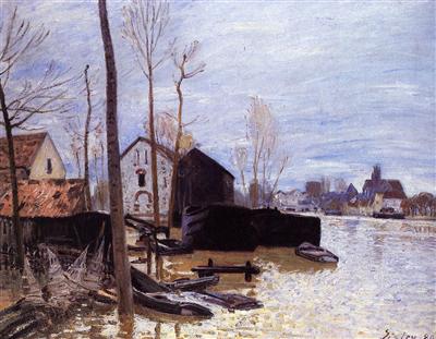 Flooding at Moret - Sisley painting