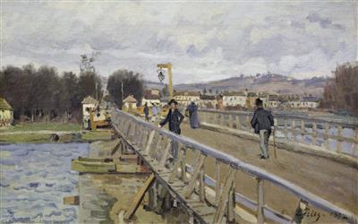 Footbridge at Argenteuil - Sisley painting
