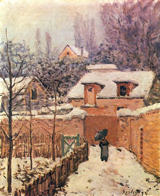 Garden in Louveciennes in the Snow - Sisley painting