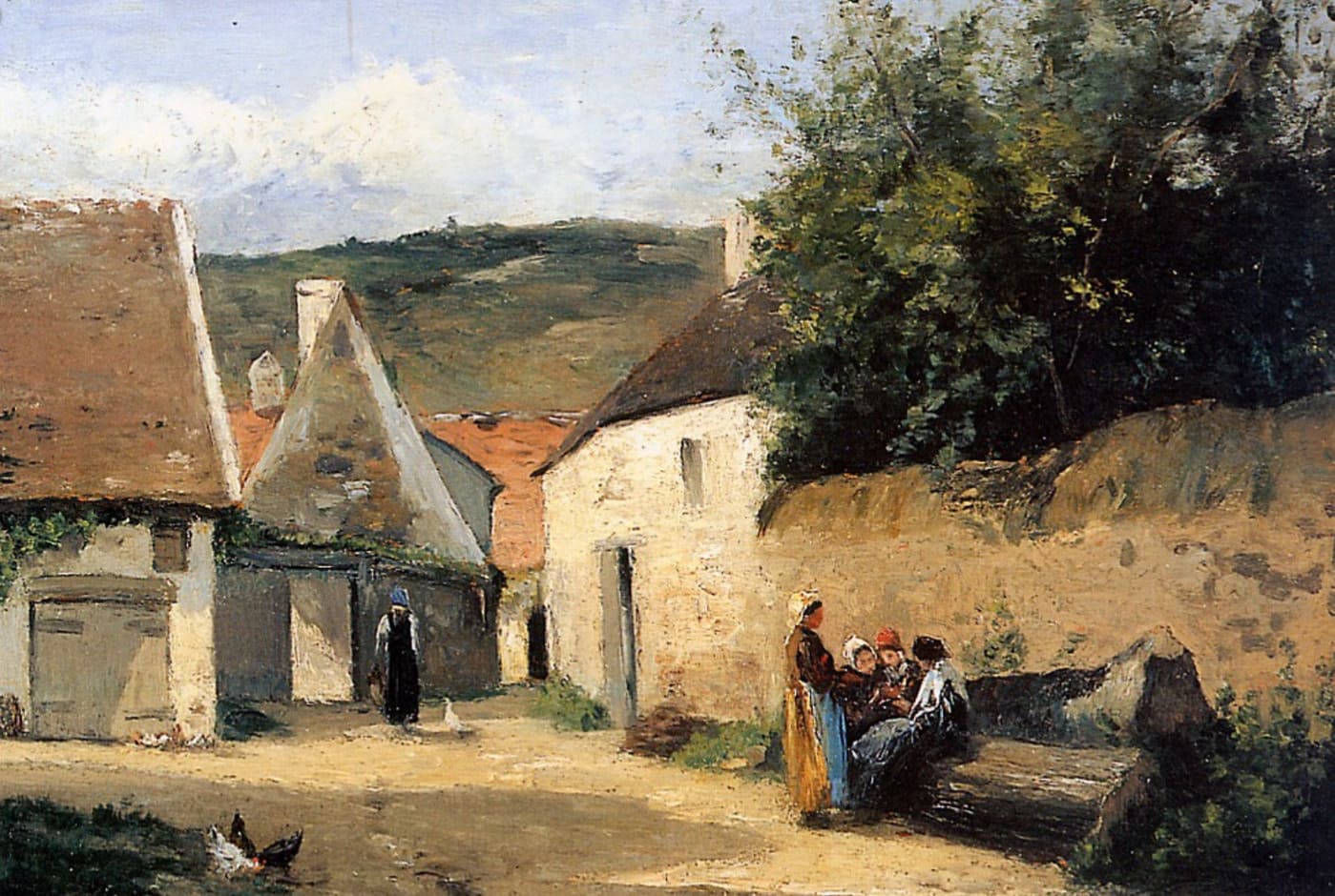 Jacob Coin de village - Pissarro painting