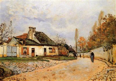 Neighborhood Street in Louveciennes - Sisley painting