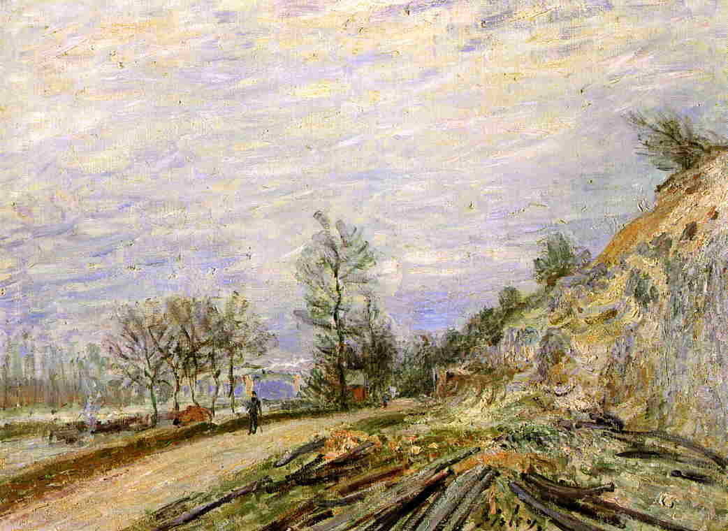 On the Road from Moret - Sisley painting