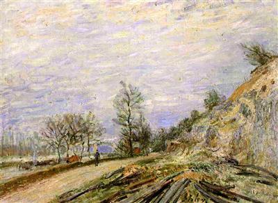 On the Road from Moret - Sisley painting