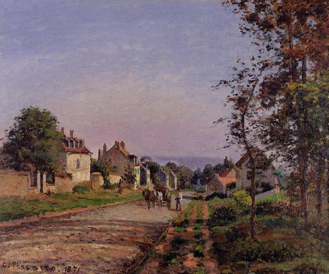 Outskirts of Louveciennes - Pissarro painting