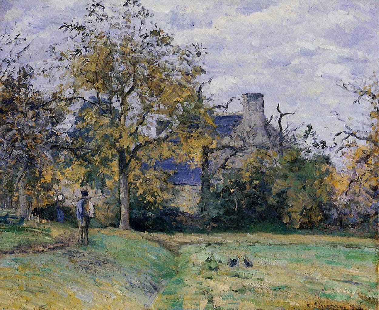 Piette's Home on Montfoucault - Pissarro painting