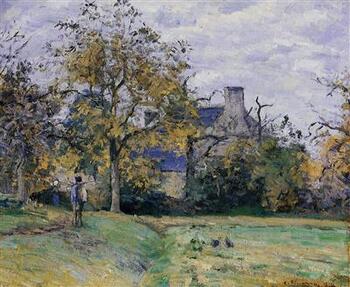Piette's Home on Montfoucault - Pissarro painting