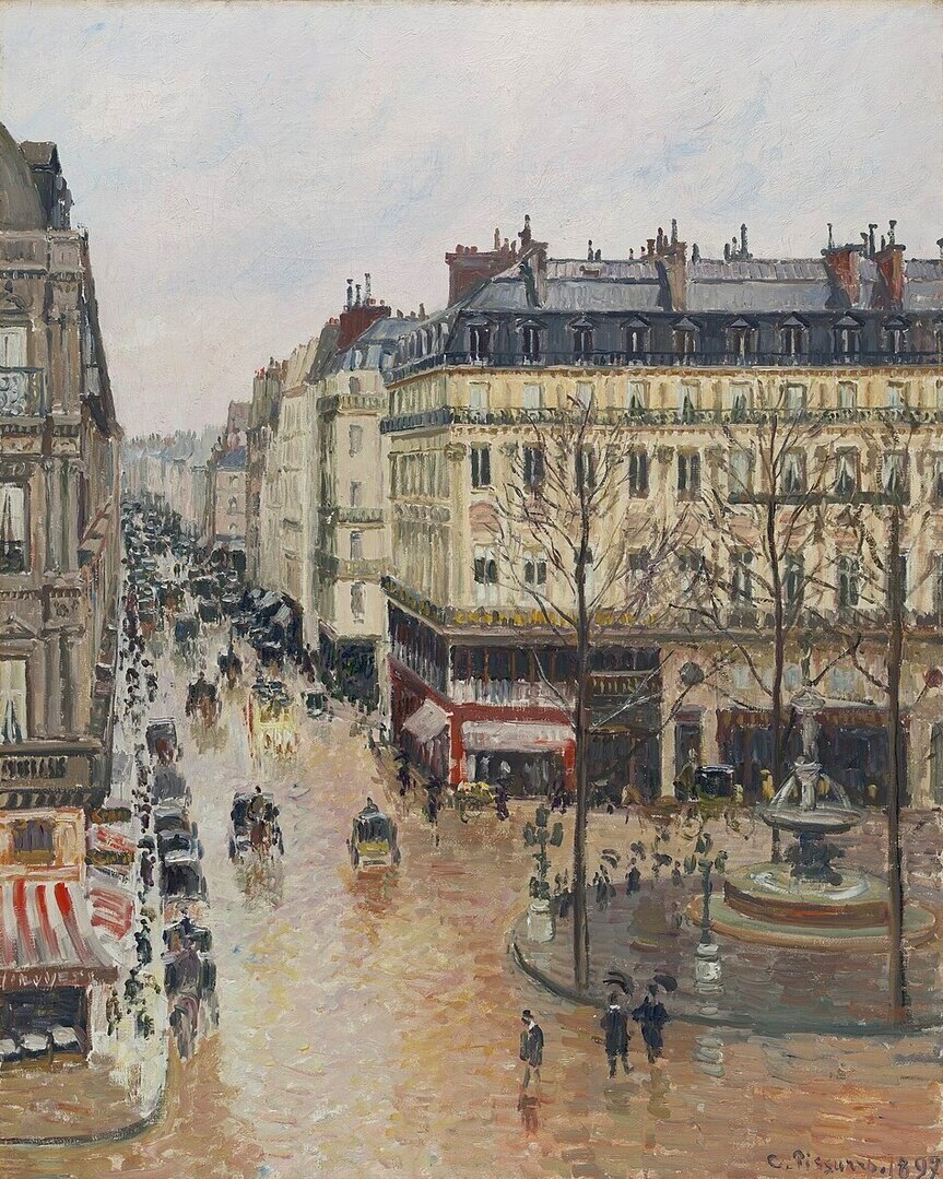 Rue Saint-Honoré in the Afternoon. Effect of Rain - Pissarro painting