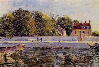 Saint Mammes House on the Canal du Loing - Sisley painting