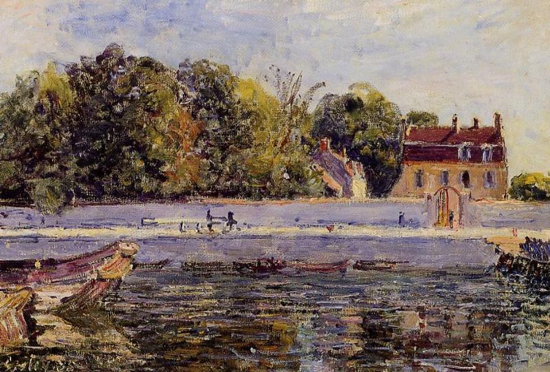 Saint Mammes House on the Canal du Loing - Sisley painting
