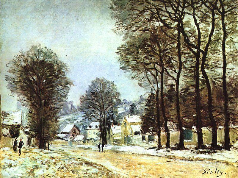 Snow at Louveciennes - Sisley painting
