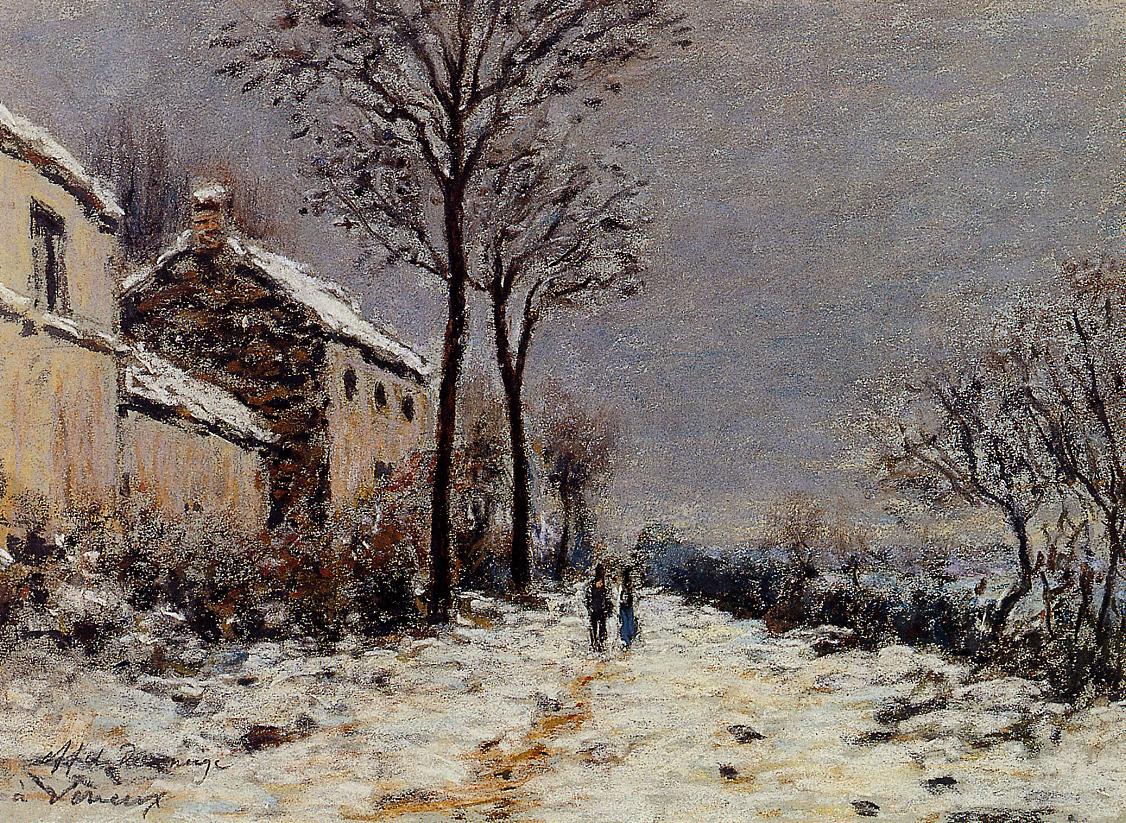 Snow Effect at Veneux - Sisley painting