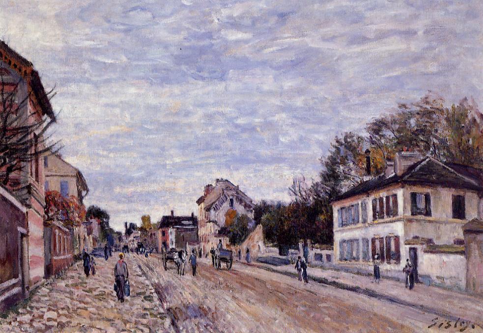 Street Scene in Marly - Sisley painting