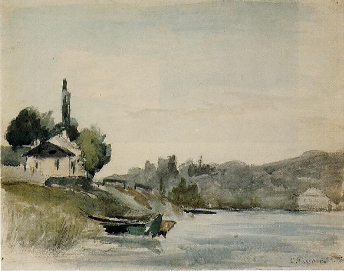 Banks of the Marne at Cennevieres painting