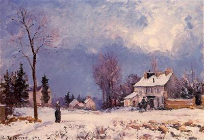 The Road from Versalles to Saint Germain at Louveciennes - Pissarro painting