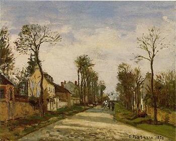 The Road to Versailles at Louveciennes - Pissarro painting