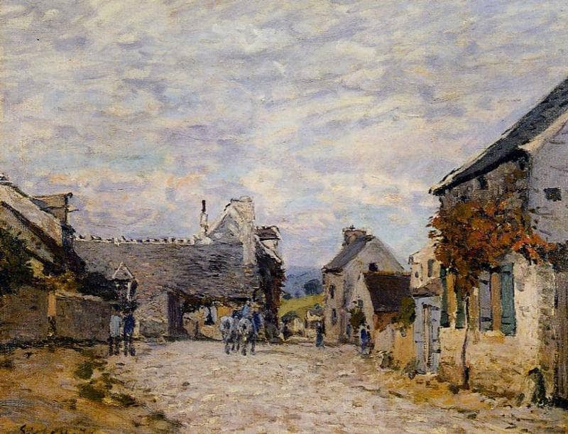 Village Street Louveciennes - Sisley painting